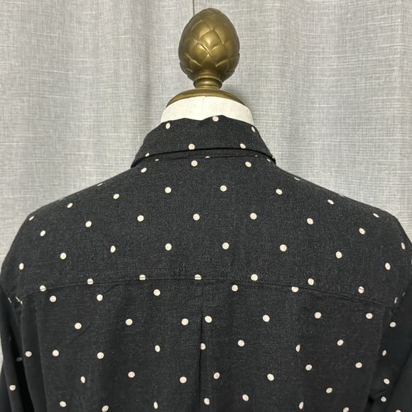 Eddie Bauer Shirt Dress-Cotton-Sz 8-Gray/White Polka Dot-PopOver-Tie Waist-EUC - Picture 11 of 16